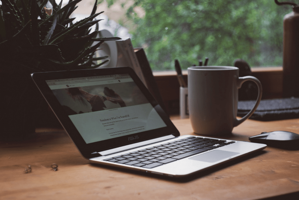 laptop and coffee mug