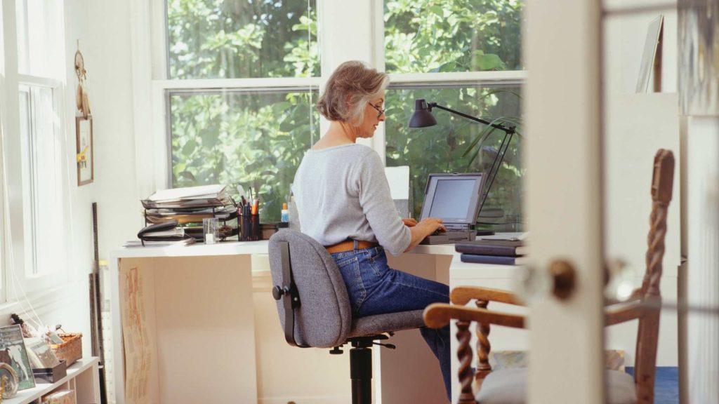 lady working from home