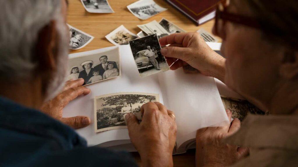 couple with old photos