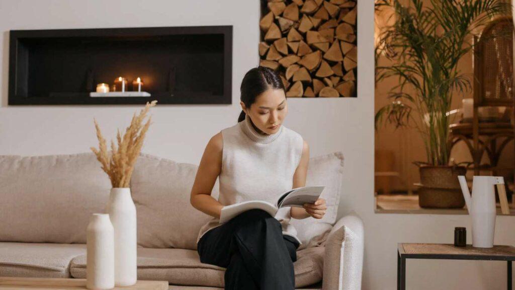 lady reading book