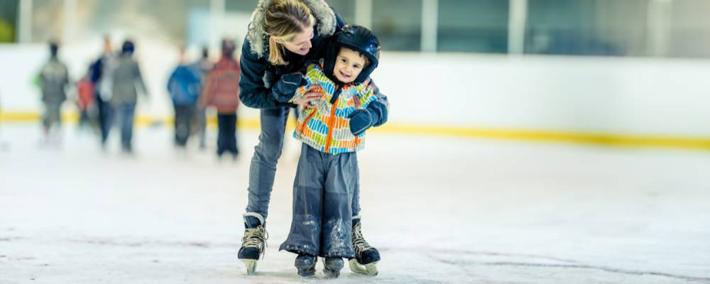 Kids ice skating