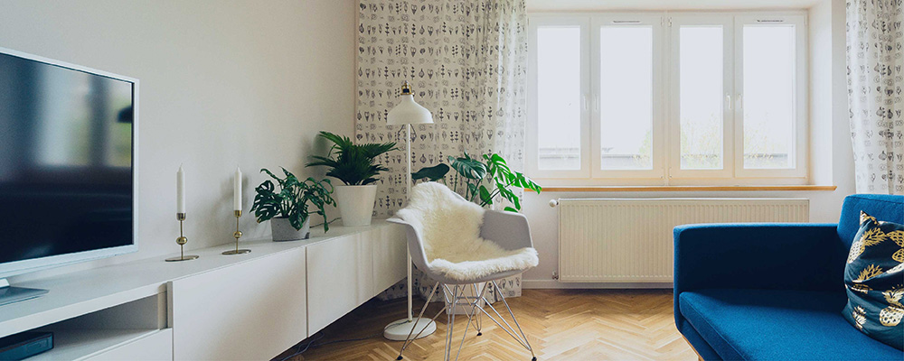 A decorated lounge area