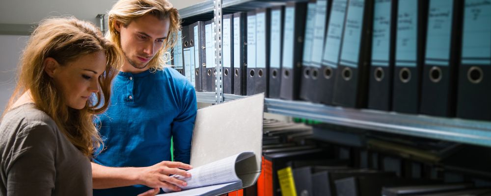 Business documents inside a self storage