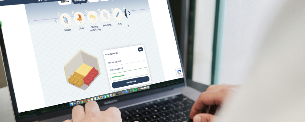 A customer using the Louth size calculator to determine your unit size