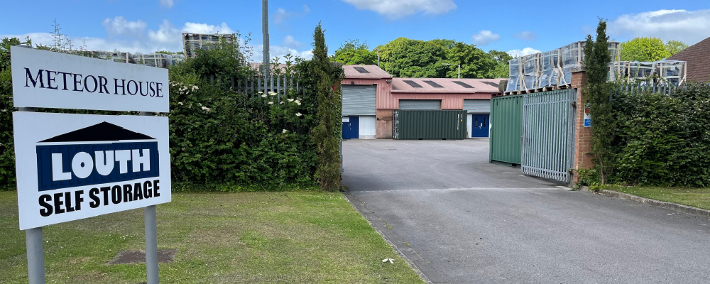 The exterior of Louth Self  Storage with outdoor containers visible