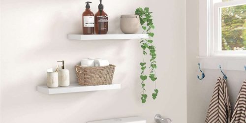 shelves in bathroom