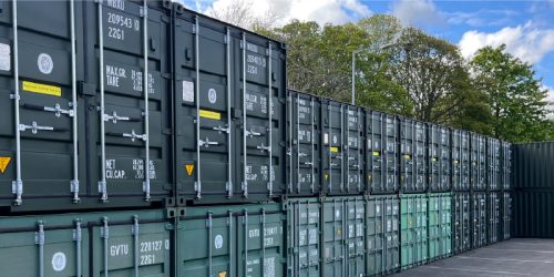 Container storage units at Louth Self Storage