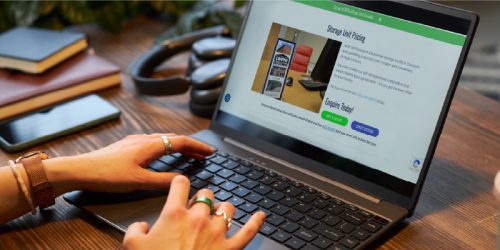 A person looking up self storage prices online and landing on the Louth Self Storage website