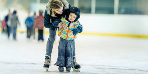 Kids ice skating