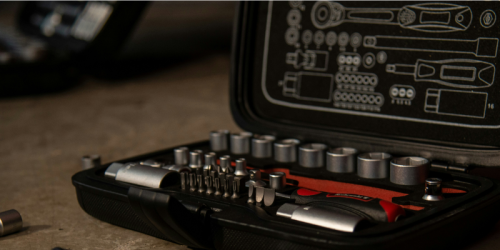 A box of tools ready to be placed into a self storage unit