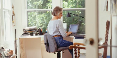 lady working from home