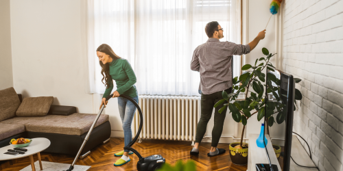 couple cleaning home 2