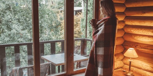 lady with blanket