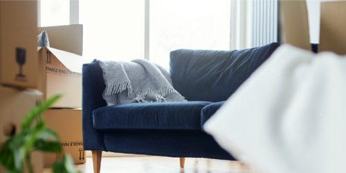 The-interior-of-a-one-bedroom-flat-that-is-being-packed-for-storage